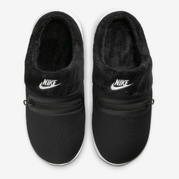 Nike Shoes - Nike Burrow NA Soft Foam Faux Fur Lined Slippers Black/White Women's 9 NIB
